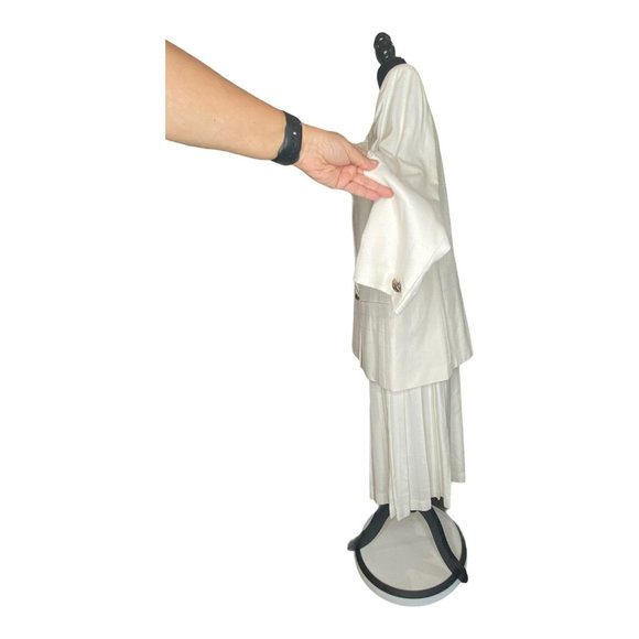 Kasper for A.S.L. Oversized Jacket & Pleated A-line MIDI Skirt Vintage Ivory 16 - Picture 5 of 15